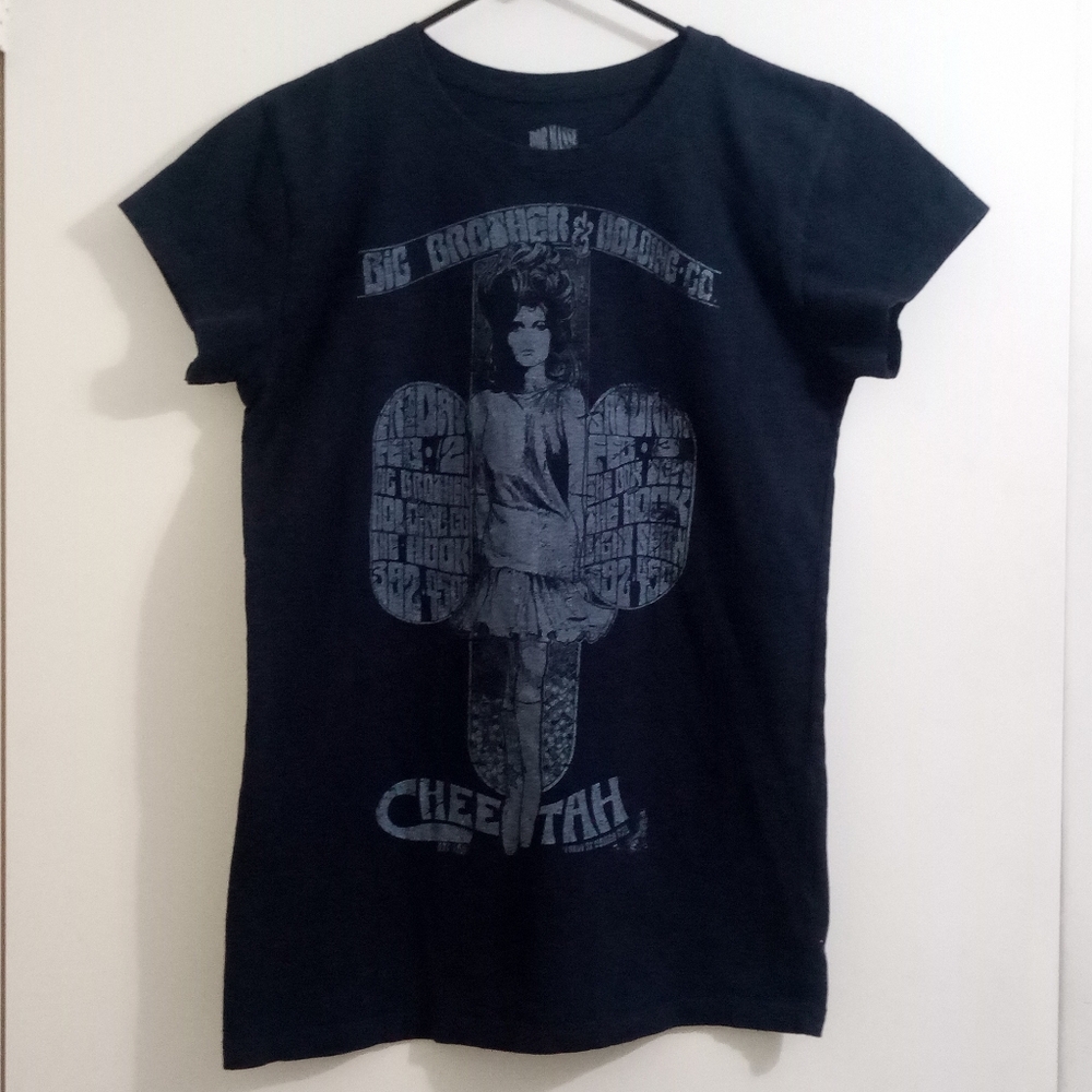 GUC Janis Joplin Big Brother & the Holding Company Distressed Girlie Tee